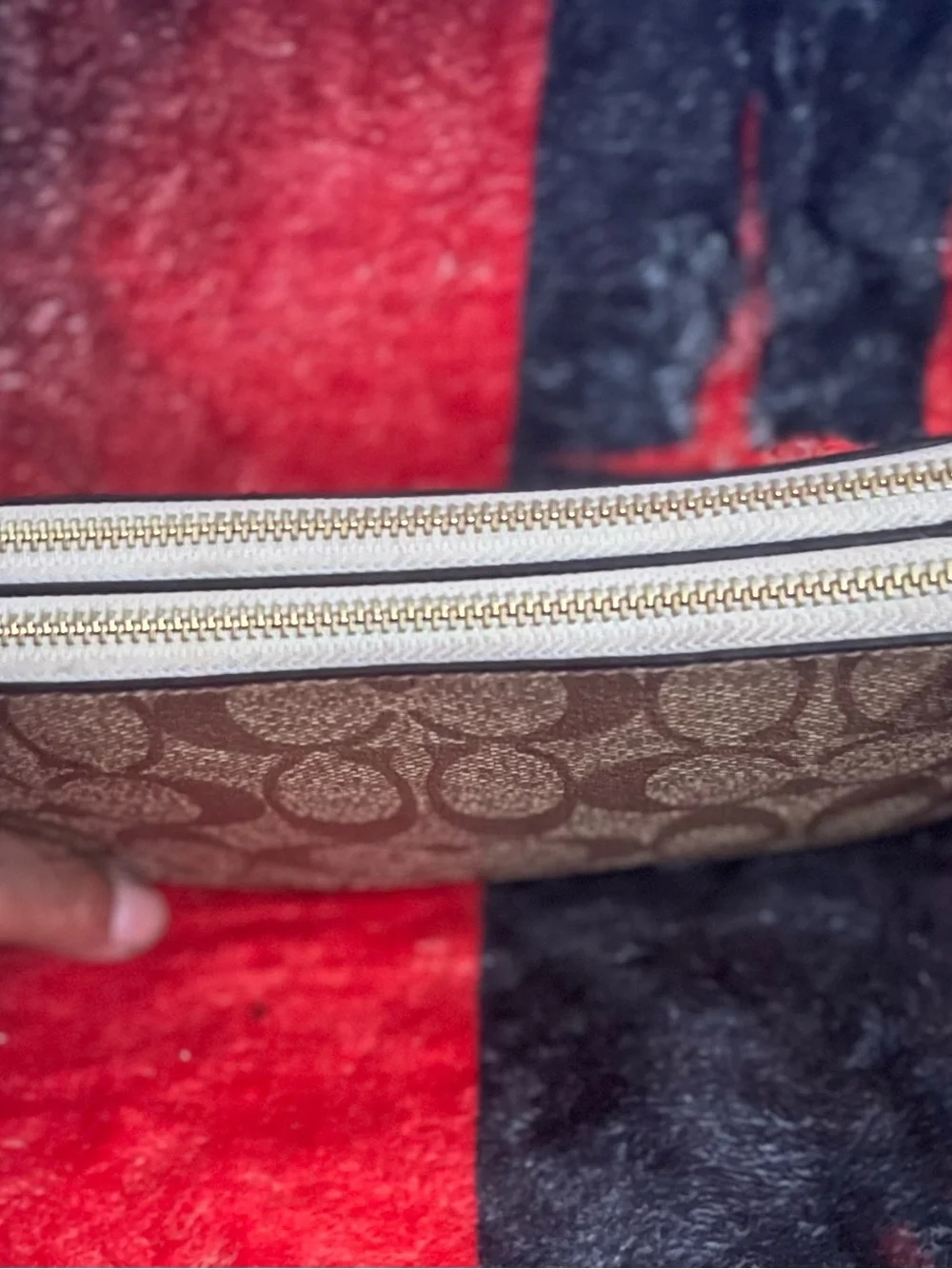 Coach Signature Double Zip Wristlet
